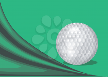 green background with a golf ball and abstract shadow