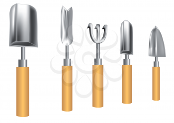gardening tools isolated on a white background