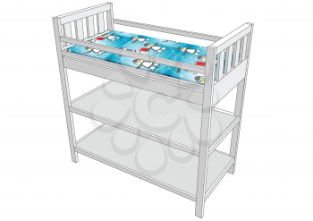 Changing table isolated on a white background