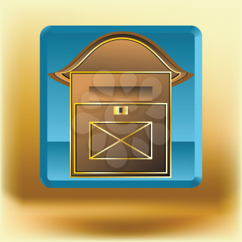  icon with mail box on a blue background