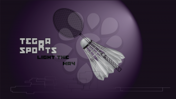 badminton background with slogan on dark background