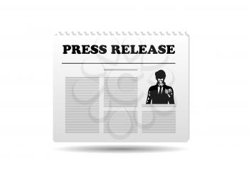 press release. abstract icon isolated on white background