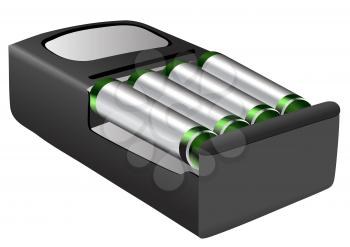 rechargeable batteries isolated on a white background