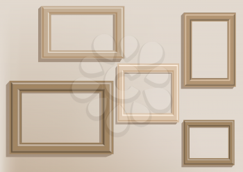picture frames on wall. set of simple decorative frames