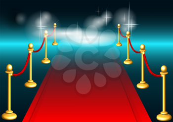 red carpet and light. abstract festive background.