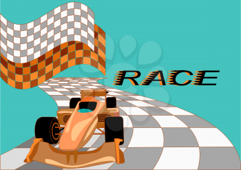 race background with car and abstract road