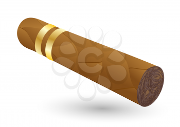 cigar with shadow on white background