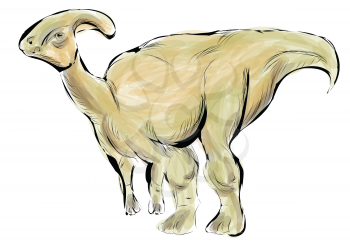 parasaurolophus. dinosaur isolated on a white background