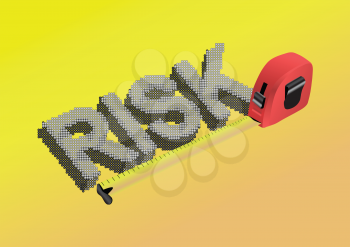 risk. construction tape and the word risk