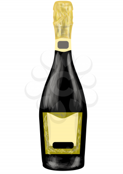 prosecco bottle isolated on a white background
