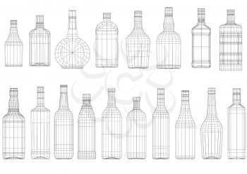 set of bottle isolated on a white background