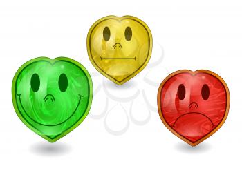emoticons buttons  set with expressions isolated on white