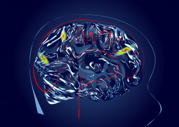 brain scan abstract illustration. Magnetic resonance imaging of the brain 