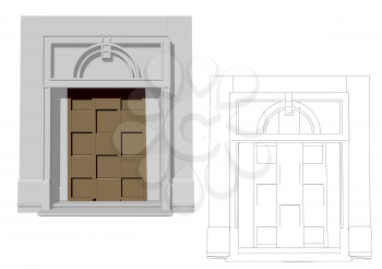 Entrance door, isolated on a white background