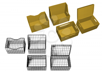 office boxes isolated on a white background