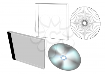disc with box isolated on a whote background