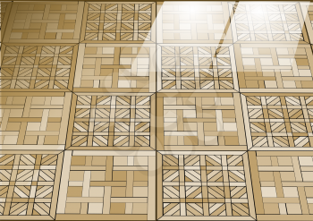 flor tiles. wooden floor wirh reflection of light