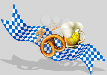 Oktoberfest background with beer  and banner