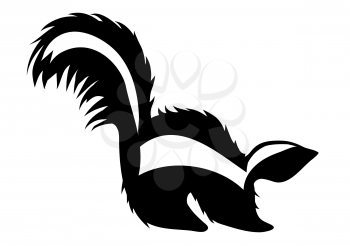 skunk silhouette isolated on a white background