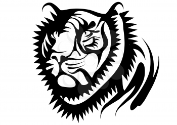 tiger tattoo vector illustration isolated on white background