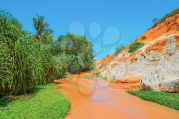 Red River and Colored Sandstone, Vietnam, Southeast Asia