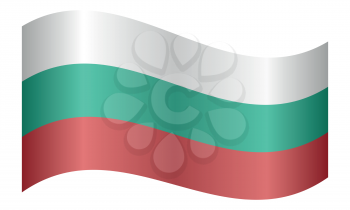 Flag of Bulgaria waving on white background