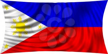 Flag of Philippines waving in wind isolated on white background. Philippine national flag. Patriotic symbolic design. 3d rendered illustration