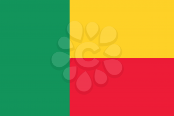 Flag of Benin in correct size, proportions and colors. Accurate official standard dimensions. Beninese national flag. African patriotic symbol, banner, element, background. Vector illustration