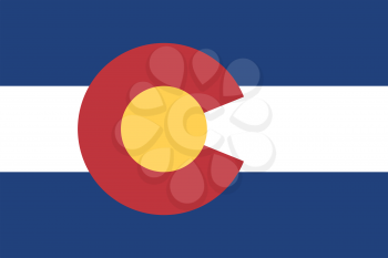 Flag of the US state of Colorado in correct size, proportions and colors. Colorado official symbol. American patriotic element. USA banner. United States of America background. Vector illustration