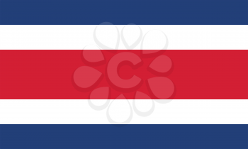 Flag of Costa Rica in correct size, proportions and colors. Accurate dimensions. Costa Rican national flag. Vector illustration