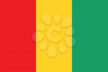 Flag of Guinea in correct size, proportions and colors. Accurate official standard dimensions. Guinean national flag. African patriotic symbol, banner, element, background. Vector illustration