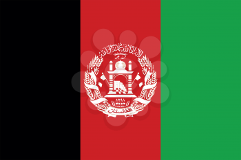 Afghan national official flag. Patriotic symbol, banner, element, background. Accurate dimensions. Flag of Afghanistan in correct size and colors, vector illustration