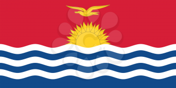 Kiribati national official flag. Patriotic symbol, banner, element, background. Accurate dimensions. Flag of Kiribati in correct size and colors, vector illustration