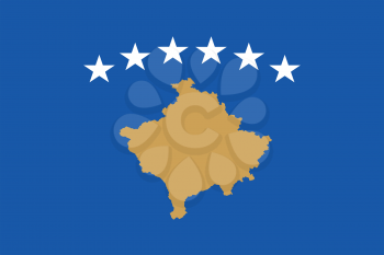 Kosovan national official flag. Patriotic symbol, banner, element, background. Accurate dimensions. Flag of Kosovo in correct size and colors, vector illustration