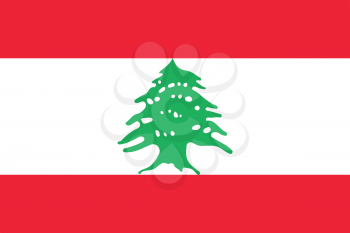 Lebanese national official flag. Patriotic symbol, banner, element, background. Accurate dimensions. Flag of Lebanon in correct size and colors, vector illustration