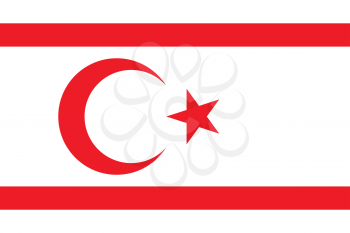 Northern Cyprus national official flag. TRNC patriotic symbol, banner, element, background. Flag of Turkish Republic of Northern Cyprus in correct size colors vector illustration