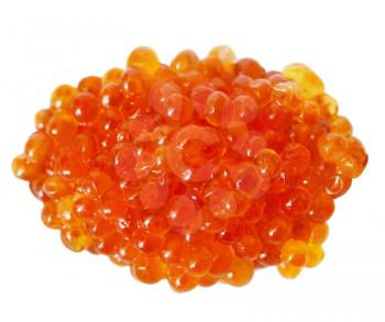 hill red caviar isolated on white,top view