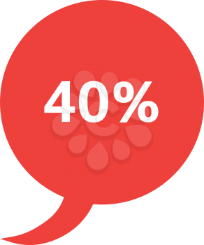 Vector circle speech bubble with 40 percent.