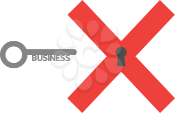 Vector red x mark  with business key.