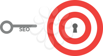 Vector red and white bullseye with seo key.