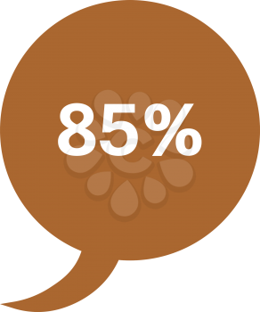 Vector circle speech bubble with 85 percent.