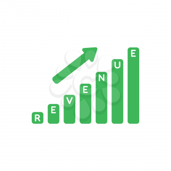 Vector illustration icon concept of revenue sales bar graph moving up.