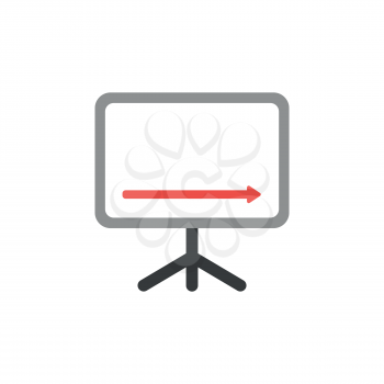 Vector illustration icon concept of sales chart arrow moving down.