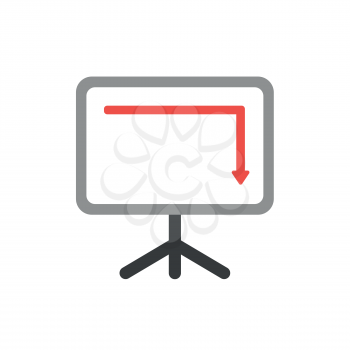 Vector illustration icon concept of sales chart arrow moving up and down.