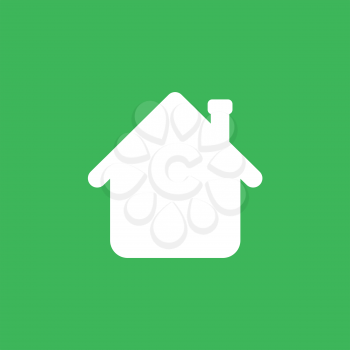 Flat vector icon concept of house arrow showing up on green background.