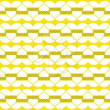 Vector seamless pattern texture background with geometric shapes, colored in yellow, brown and white colors.