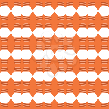 Vector seamless pattern texture background with geometric shapes, colored in orange and white colors.