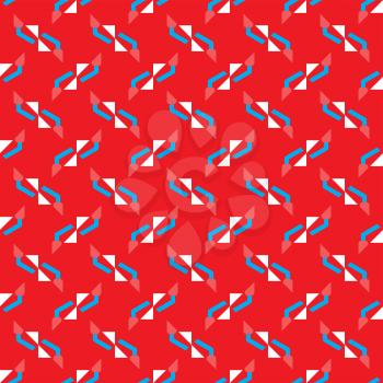 Vector seamless pattern texture background with geometric shapes, colored in red, blue and white colors.