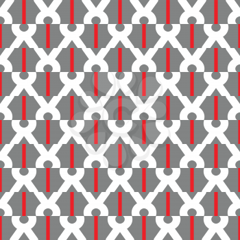 Vector seamless pattern texture background with geometric shapes, colored in red, grey and white colors.