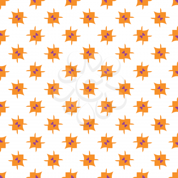 Vector seamless pattern texture background with geometric shapes, colored in orange, purple and white colors.